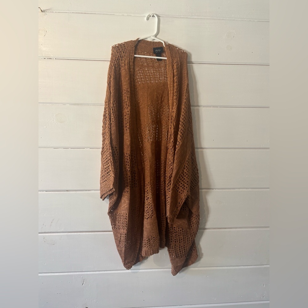 Daytrip Tan Open Knit Cardigan